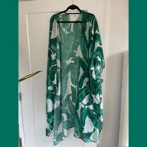 Tropical kimono or coverup
